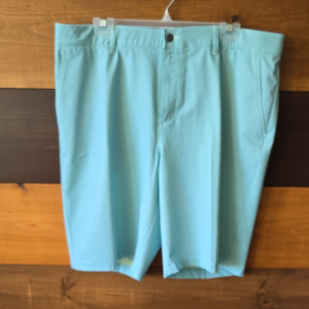 adidas Men's Aqua Pinstripe Flat Front Shorts